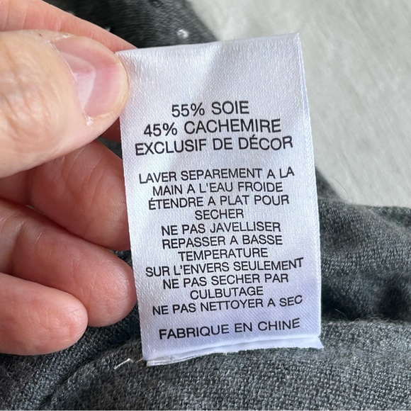 Velvet Rhinestone Studded Casmere Dolman Sleeves Sweater Petite - Picture 10 of 13